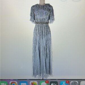 Elegant Silver Evening Gown